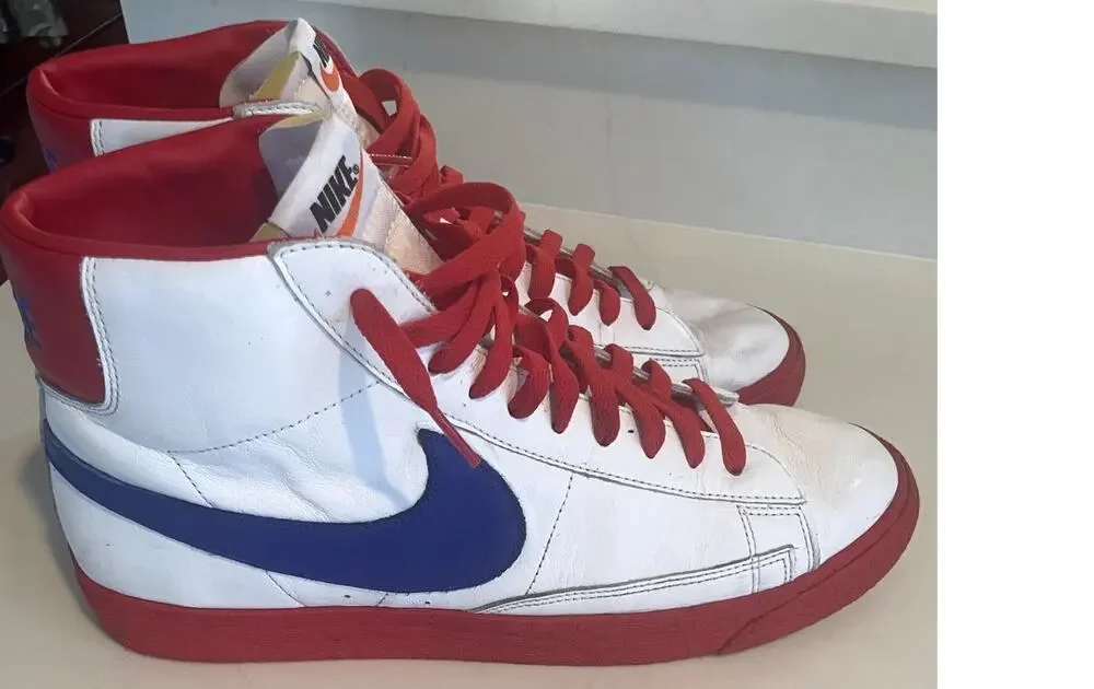 Men's Nike Hightop Red/White/Blue Blazers Size 13